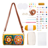 Crochet purse kit product photo for Cylindrical Bucket Bag Crochet Kit, with Woolique craft details