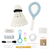 Woolique Studio Badminton Crochet Keychain Kit - Beginner Friendly DIY Bag Charm, Video Tutorials