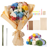 Flower crochet kit product photo for Flower Bouquet Crochet Kit, with Woolique craft details