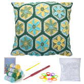 Granny square crochet kit product photo for Granny Square Crochet Pillow Kit, with Woolique craft details