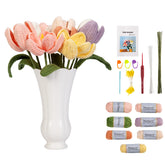 Flower crochet kit product photo for Tulip Bouquet Crochet Kit, with Woolique craft details