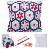Granny square crochet kit product photo for Granny Square Crochet Pillow Kit, with Woolique craft details