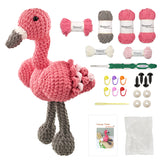 Flamingo Amigurumi Crochet Kit for Advanced Beginners & Intermediate, DIY Crochet Animal Plushie Kit with Soft Chenille Yarn, Hook, Stuffing & Instructions – Fun Craft Gift