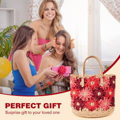 Kit for Intermediate or Advanced Level, Floral Raffia Bucket Bag, Purse, Step by Step Video Tutorial, Detailed Instruction Complete Kit Craft Supplies Holiday Gift