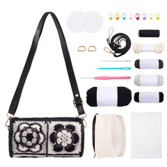 Kit for Cylindrical Bucket Bag, Purse, Complete DIY Kit with Detailed Instructions, Video Tutorials, for Beginners with Basic Crochet Knowledge or Intermediate and Advanced Crocheters