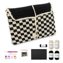Kit iPad Clutch with Cushioned Lining, DIY Handmade Tablet Sleeve, Complete Kit, Detailed Instructions, Step by Step Video Tutorial, Beginner-Friendly, Intermediate Crocheter Craft Set