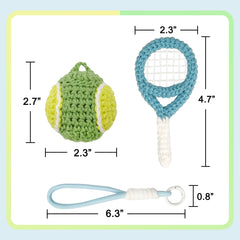 Woolique Studio Tennis Crochet Keychain Kit - Beginner Friendly DIY Bag Charm, Video Tutorials
