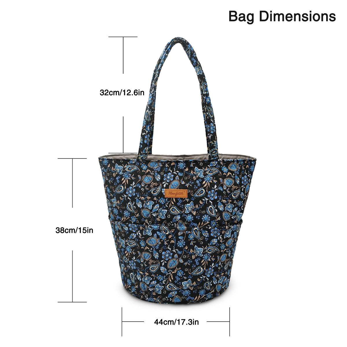 Yarn storage bag product view 4 for Large Drawstring Yarn Project Bag, with Woolique craft details