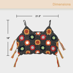 Granny Square Crochet Tank Top Kit – DIY Yarn Kit with Hook, Stitch Markers, Detailed Guide & Video Tutorial – for Intermediate or Ambitious Beginners