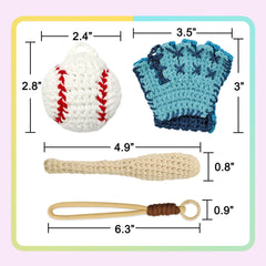 Baseball Crochet Keychain Kit product view 2 with Woolique craft details for makers