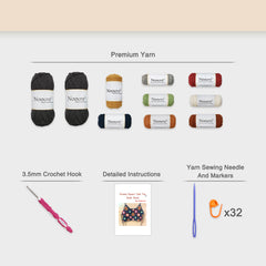 Granny Square Crochet Tank Top Kit – DIY Yarn Kit with Hook, Stitch Markers, Detailed Guide & Video Tutorial – for Intermediate or Ambitious Beginners