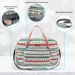 Yarn Storage Organizer, Knitting Crossbody Bag, Large Crochet Tote Bag Yarn Holder Case for Carrying Projects, Knitting Needles, Crochet Hooks and Other Accessories