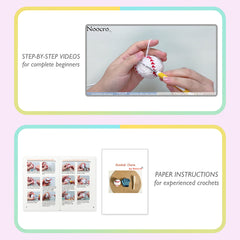 Woolique Studio Baseball Crochet Keychain Kit - Beginner Friendly DIY Bag Charm, Video Tutorials