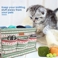 Yarn Caddy Large Size Yarn Storage Organizer for Yarn Skeins-Organizer for Crochet Hooks Knitting Needles Other Accessories