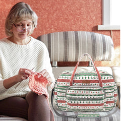 Yarn Storage Organizer, Knitting Crossbody Bag, Large Crochet Tote Bag Yarn Holder Case for Carrying Projects, Knitting Needles, Crochet Hooks and Other Accessories