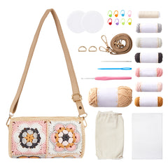 Kit for Cylindrical Bucket Bag, Purse, Complete DIY Kit with Detailed Instructions, Video Tutorials, for Beginners with Basic Crochet Knowledge or Intermediate and Advanced Crocheters