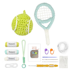 Tennis Crochet Keychain Kit product view 7 with Woolique craft details for makers