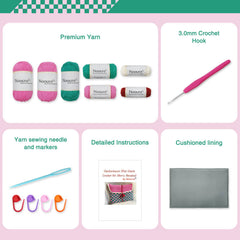 Beginner crochet kit product view 5 for iPad Clutch Crochet Kit, with Woolique craft details