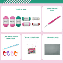 Kit iPad Clutch with Cushioned Lining, DIY Handmade Tablet Sleeve, Complete Kit, Detailed Instructions, Step by Step Video Tutorial, Beginner-Friendly, Intermediate Crocheter Craft Set