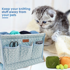 Yarn Caddy Large Size Yarn Storage Organizer for Yarn Skeins-Organizer for Crochet Hooks Knitting Needles Other Accessories