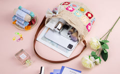 Kit for Advanced or Intermediate Beginner DIY Granny Square Bucket Bag, Purse, with Step by Step Tutorial Video and Detailed Instruction Complete Kit Craft Supplies Holiday Gift