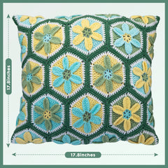 Kit for Advanced or Intermediate Beginner DIY Granny Square Pillow with Step by Step Tutorial Video and Detailed Instruction Complete Kit Craft Supplies Holiday Gift for Adults and Kids