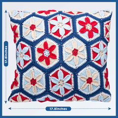 Kit for Advanced or Intermediate Beginner DIY Granny Square Pillow with Step by Step Tutorial Video and Detailed Instruction Complete Kit Craft Supplies Holiday Gift for Adults and Kids