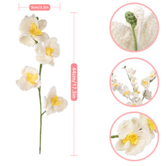Kit for Beginners, Starter Kit Afghan Crochet, Flower, Flower Bouquet, Orchids, Step by Step Tutorial Video, Detailed Instruction Craft Supplies Holiday Gift (Vase not Include)