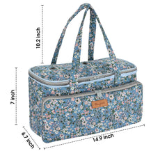 Yarn Bag-Large Size-Yarn Storage Organizer with Grommets-Portable Crochet Bag for Yarn Skeins-Crochet Hooks-Knitting Needles -Other Accessories