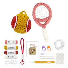 Tennis Crochet Keychain Kit product view 13 with Woolique craft details for makers