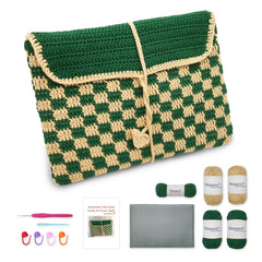 Kit iPad Clutch with Cushioned Lining, DIY Handmade Tablet Sleeve, Complete Kit, Detailed Instructions, Step by Step Video Tutorial, Beginner-Friendly, Intermediate Crocheter Craft Set