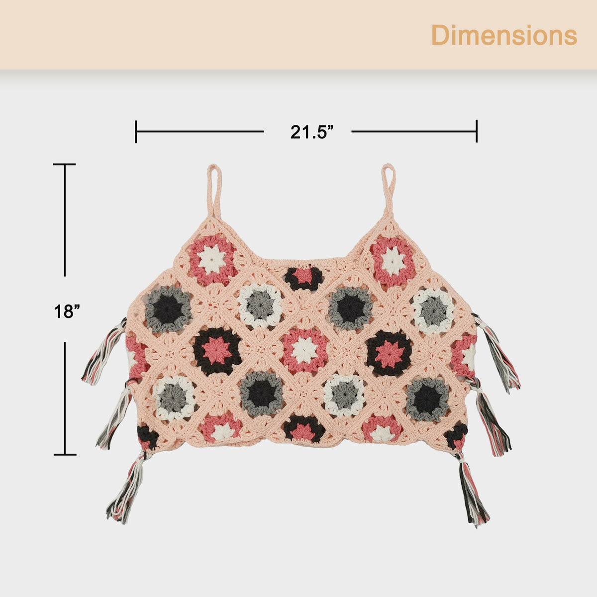 Granny square crochet kit product view 9 for Granny Square Crochet Tank Top Kit, with Woolique craft details