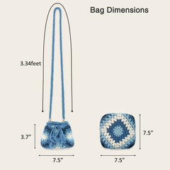Kit Granny Square Shumai Bag, Purse, Complete DIY Kit, Detailed Instructions, Video Tutorials, for Beginners or Intermediate and Advanced Crocheters