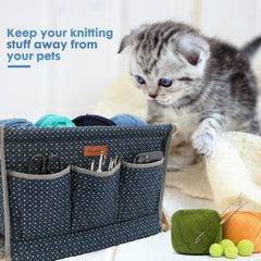 Yarn Caddy Large Size Yarn Storage Organizer for Yarn Skeins-Organizer for Crochet Hooks Knitting Needles Other Accessories