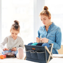 Woolique Studio Large Yarn Caddy Organizer - Craft Storage Box for Yarn & Tools