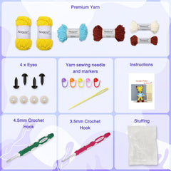 Woolique Studio Giraffe Amigurumi Crochet Kit - Beginner Friendly DIY Plushie, Video Tutorials