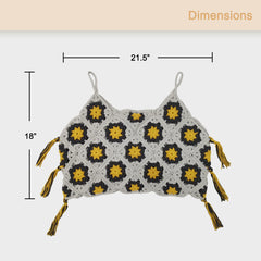Granny Square Crochet Tank Top Kit – DIY Yarn Kit with Hook, Stitch Markers, Detailed Guide & Video Tutorial – for Intermediate or Ambitious Beginners