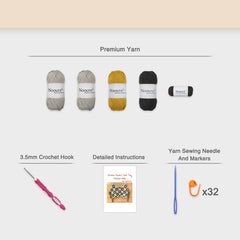 Granny Square Crochet Tank Top Kit – DIY Yarn Kit with Hook, Stitch Markers, Detailed Guide & Video Tutorial – for Intermediate or Ambitious Beginners