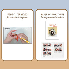 Mandala Crochet Coin Purse Kit with Metal Kiss Clasp – Boho Floral DIY Crochet Bag for Intermediate or Experienced Crocheter, Complete Kit Includes Video Tutorial and Detailed Instructions