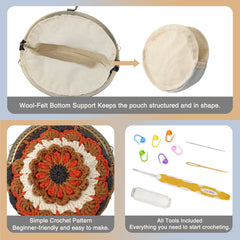 Vintage Mandala Crochet Purse Kit product view 11 with Woolique craft details for makers