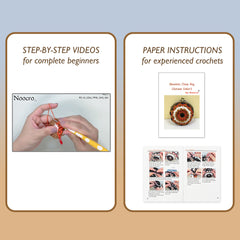 Mandala Crochet Coin Purse Kit with Metal Kiss Clasp – Boho Floral DIY Crochet Bag for Intermediate or Experienced Crocheter, Complete Kit Includes Video Tutorial and Detailed Instructions