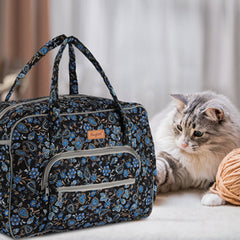 Yarn Storage Organizer, Knitting Crossbody Bag, Large Crochet Tote Bag Yarn Holder Case for Carrying Projects, Knitting Needles, Crochet Hooks and Other Accessories
