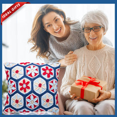 Kit for Advanced or Intermediate Beginner DIY Granny Square Pillow with Step by Step Tutorial Video and Detailed Instruction Complete Kit Craft Supplies Holiday Gift for Adults and Kids