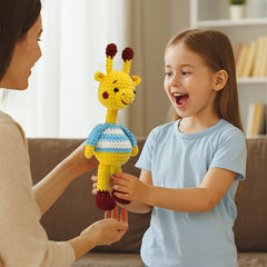 Woolique Studio Giraffe Amigurumi Crochet Kit - Beginner Friendly DIY Plushie, Video Tutorials