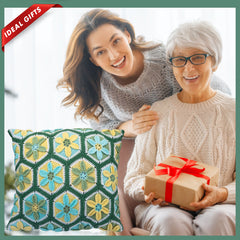 Kit for Advanced or Intermediate Beginner DIY Granny Square Pillow with Step by Step Tutorial Video and Detailed Instruction Complete Kit Craft Supplies Holiday Gift for Adults and Kids