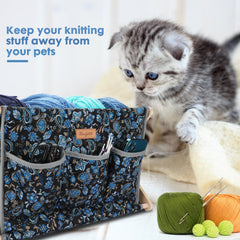 Yarn Caddy Large Size Yarn Storage Organizer for Yarn Skeins-Organizer for Crochet Hooks Knitting Needles Other Accessories