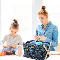 Woolique Studio Large Yarn Caddy Organizer - Craft Storage Box for Yarn & Tools