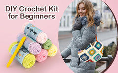 Kit for Advanced or Intermediate Beginner, Step by Step Video Tutorial and Detailed Guide Instruction DIY Craft Supplies for Adult and Kid with Complete Kit for Granny Square Tote Bag