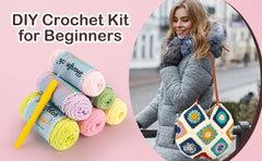 Kit for Advanced or Intermediate Beginner, Step by Step Video Tutorial and Detailed Guide Instruction DIY Craft Supplies for Adult and Kid with Complete Kit for Granny Square Tote Bag