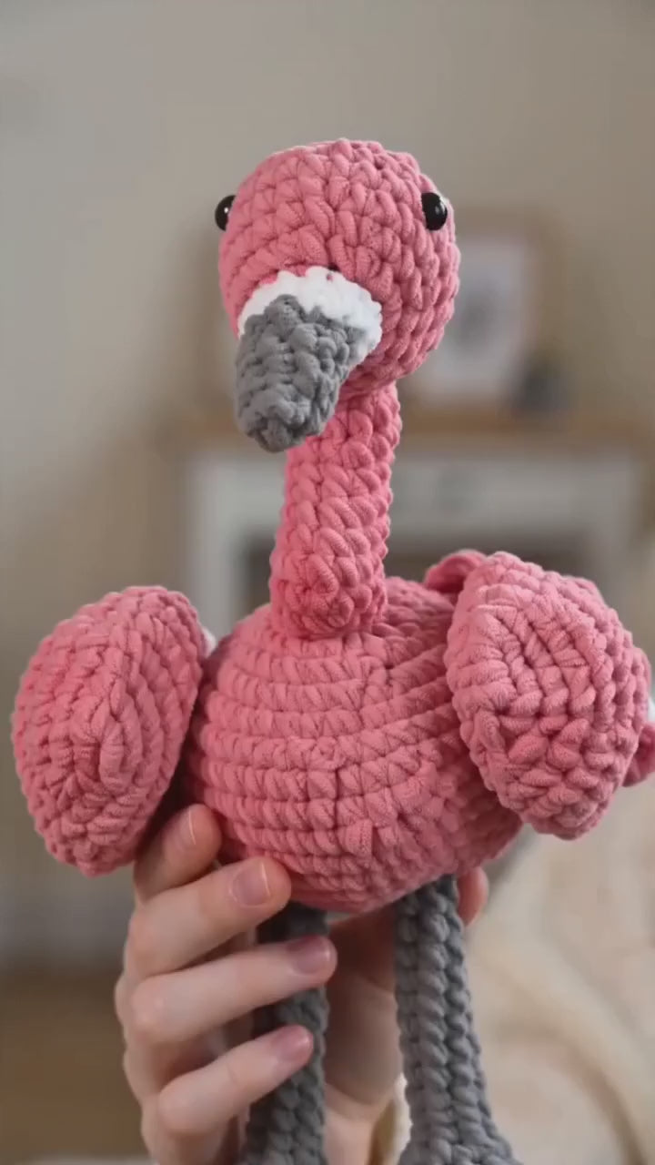 Flamingo Amigurumi Crochet Kit Preview